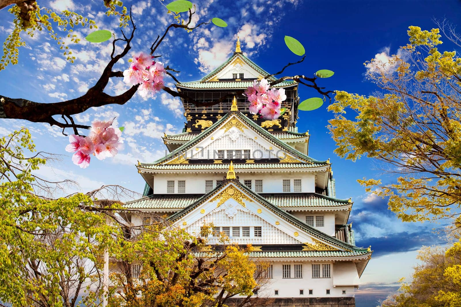 Osaka Castle in Osaka, Japan for adv or others purpose use