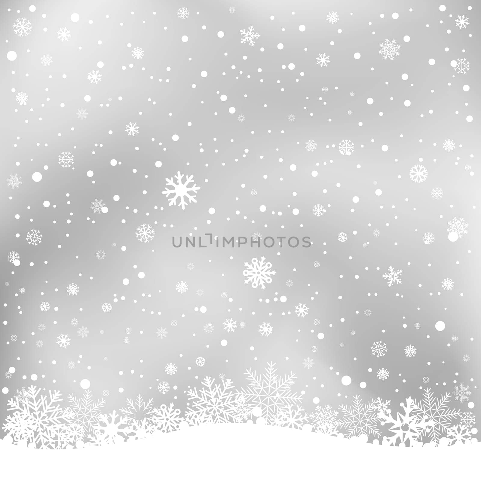 The white snow on the soft light gray mesh background, winter theme. No transparent objects