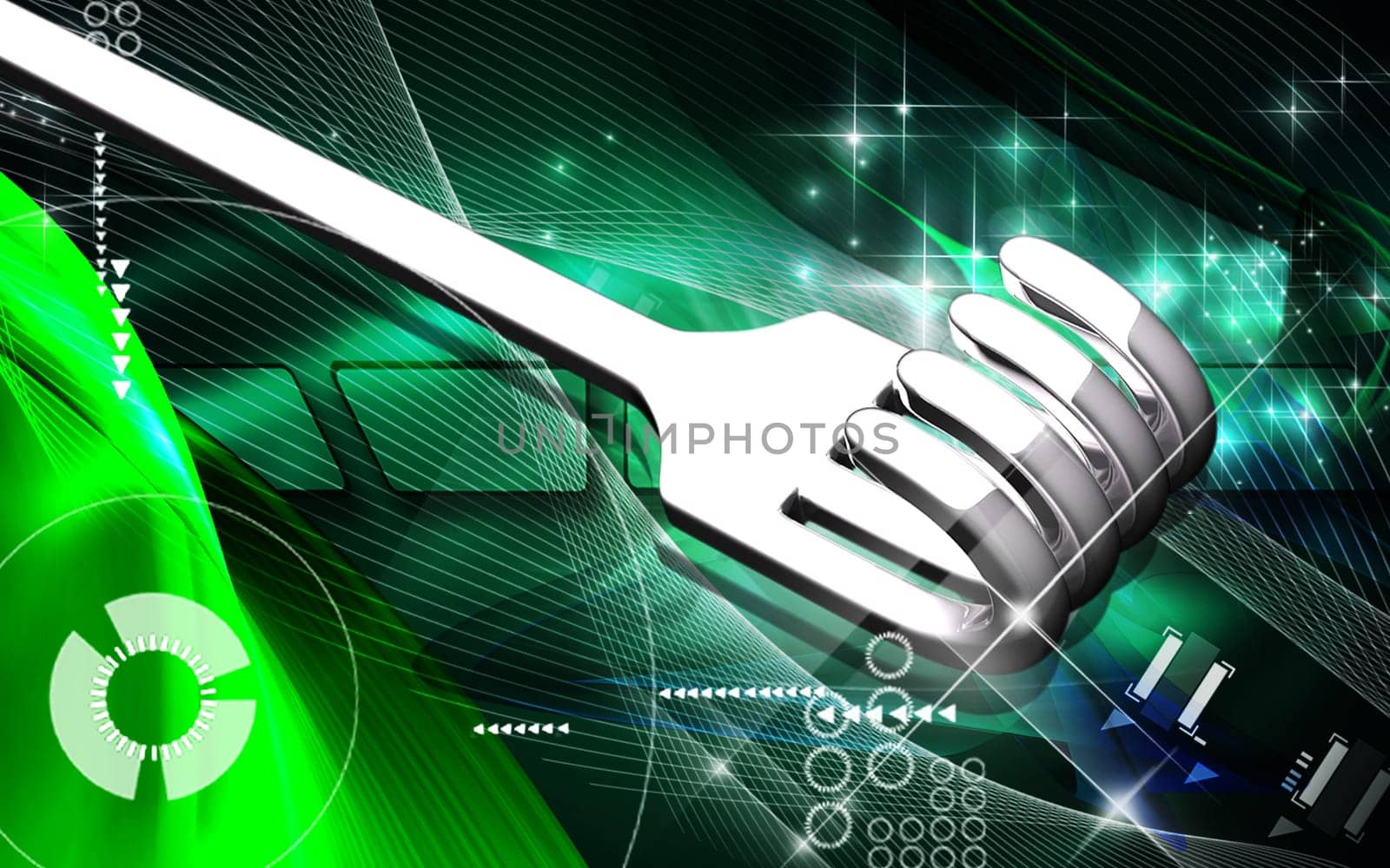 Digital illustration of Surgical tool in colour background