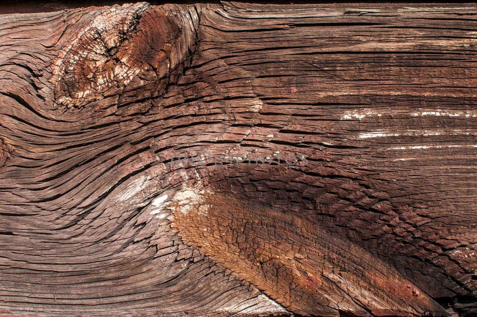 Old grunge weathered wooden railway wagon board closeup as background