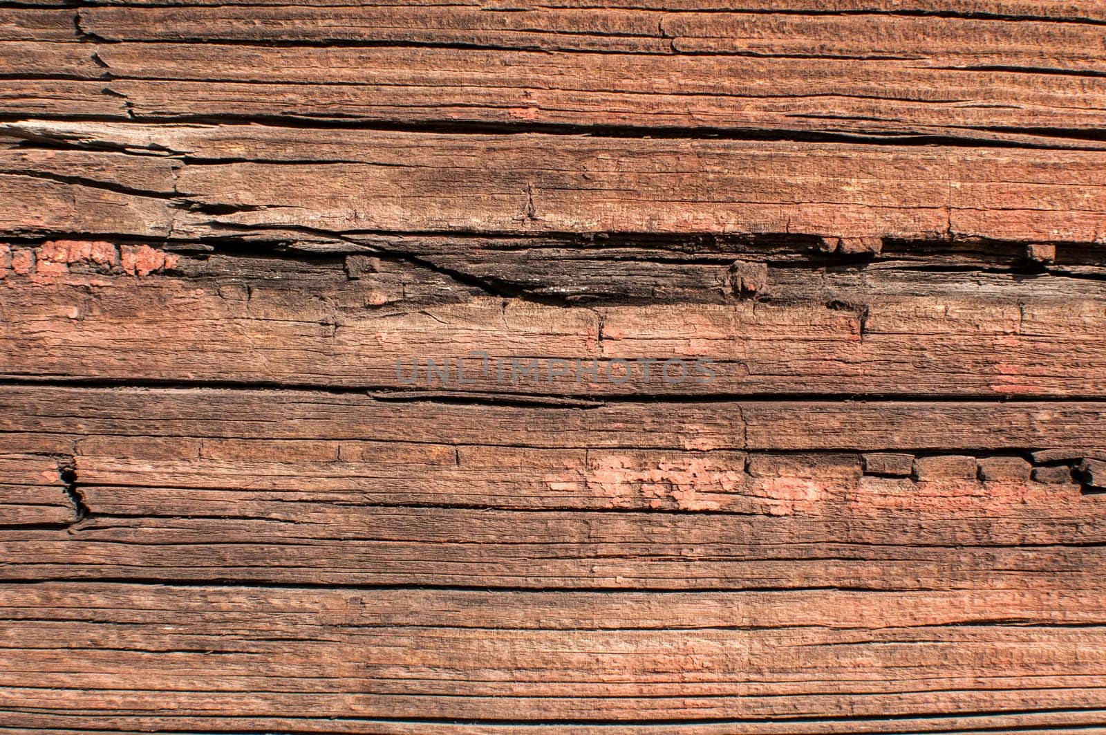 Old grunge weathered wooden railway wagon board closeup as background