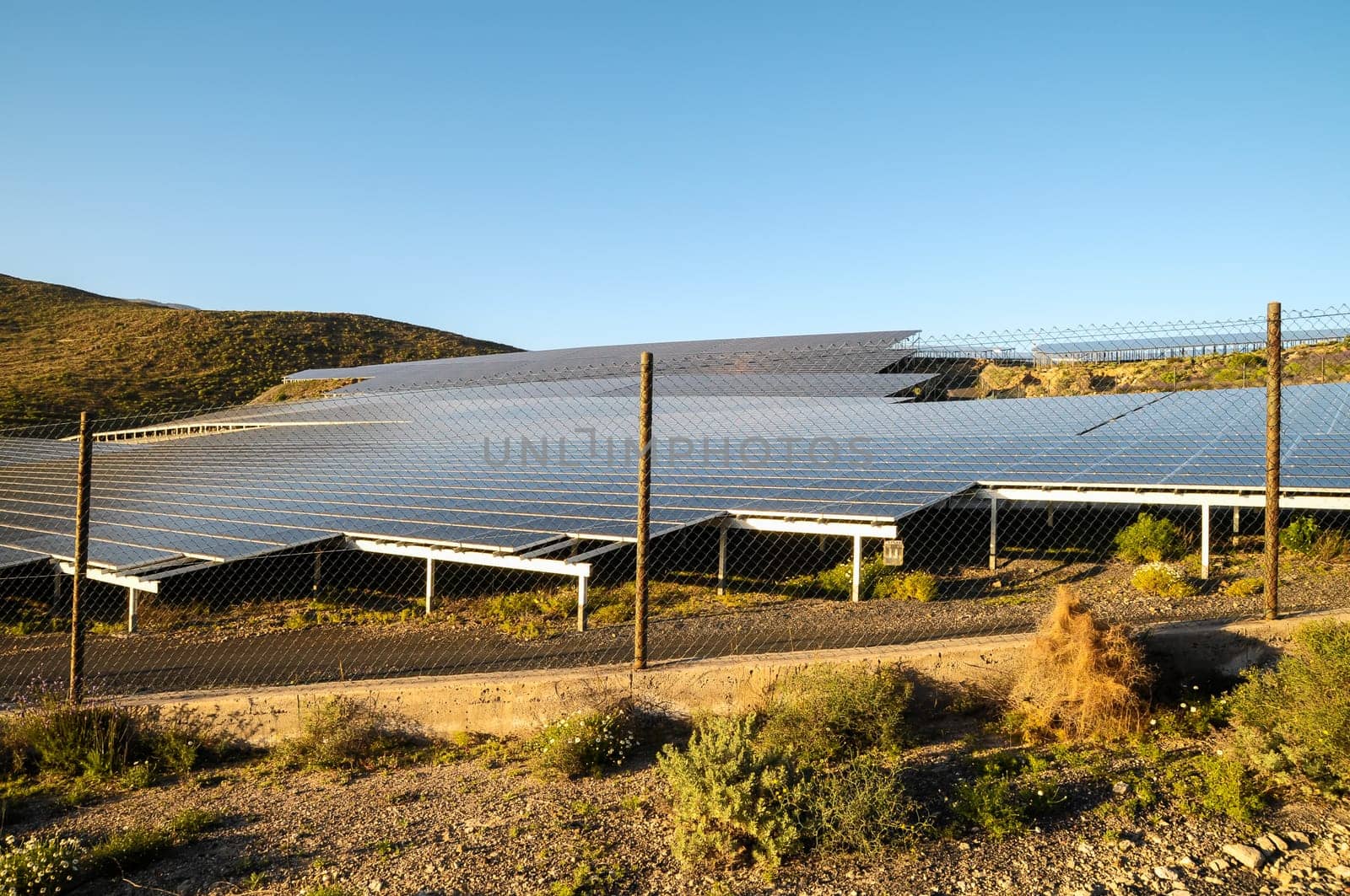 Power Plant Renewable Energy Wind Turbines and Solar Panels