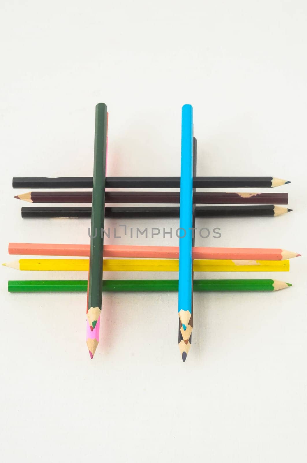 New Pencils Textured Set on a White Background