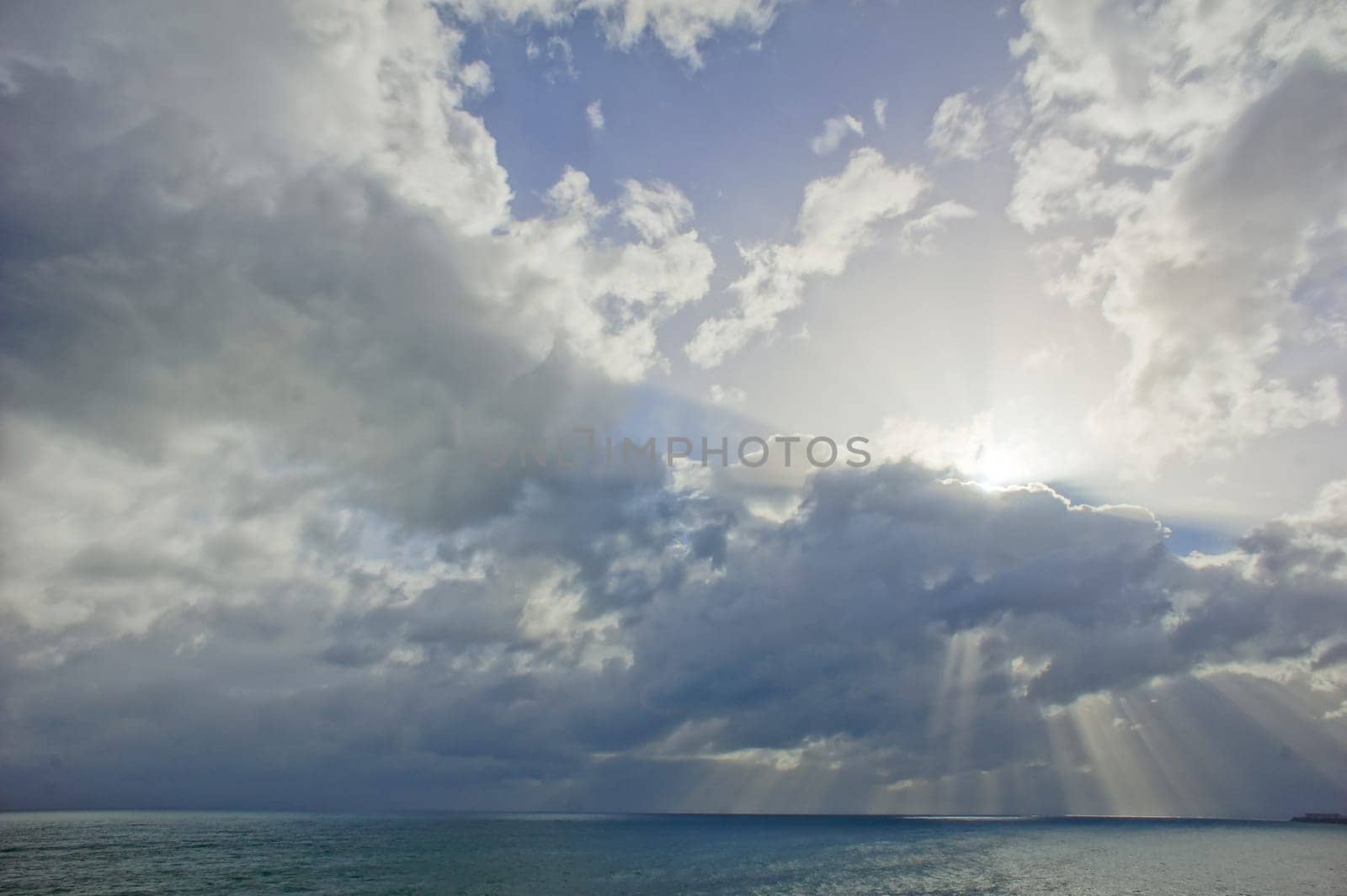 HDR Colred Sunrise Clouds over the Atlantic Ocean in Tenerife Canary Islands