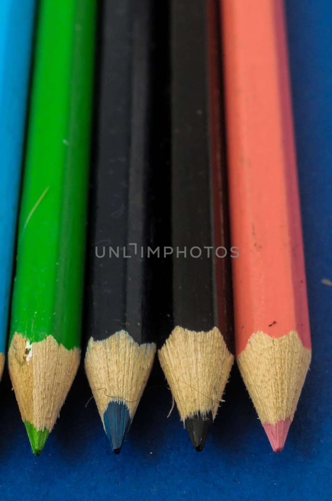 New Pencils Textured Set on a Colored Background