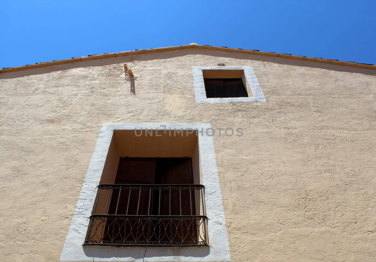 Calpe. Mediterranean Spanish coastal city historic old town center. Tradicional house.