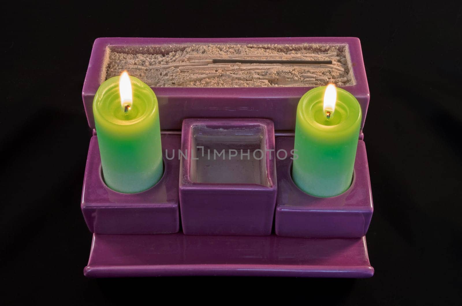 During the Buddhist prayers is used to burn incense, candles and offer water