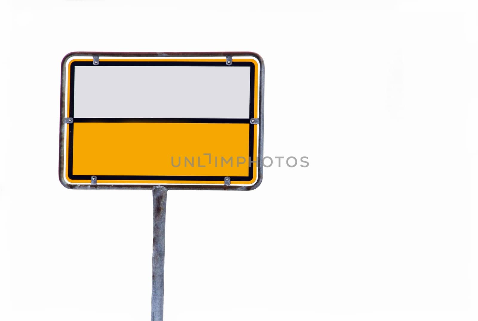 Empty town sign