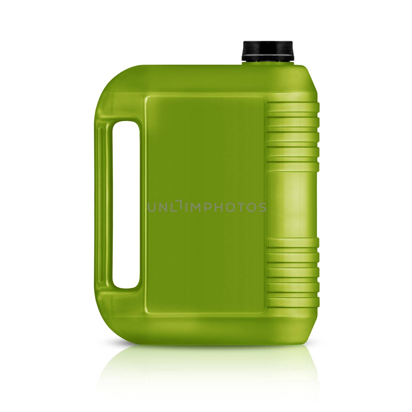 Green plastic gallon, jerry can  isolated on a white background.  (with clipping work path)