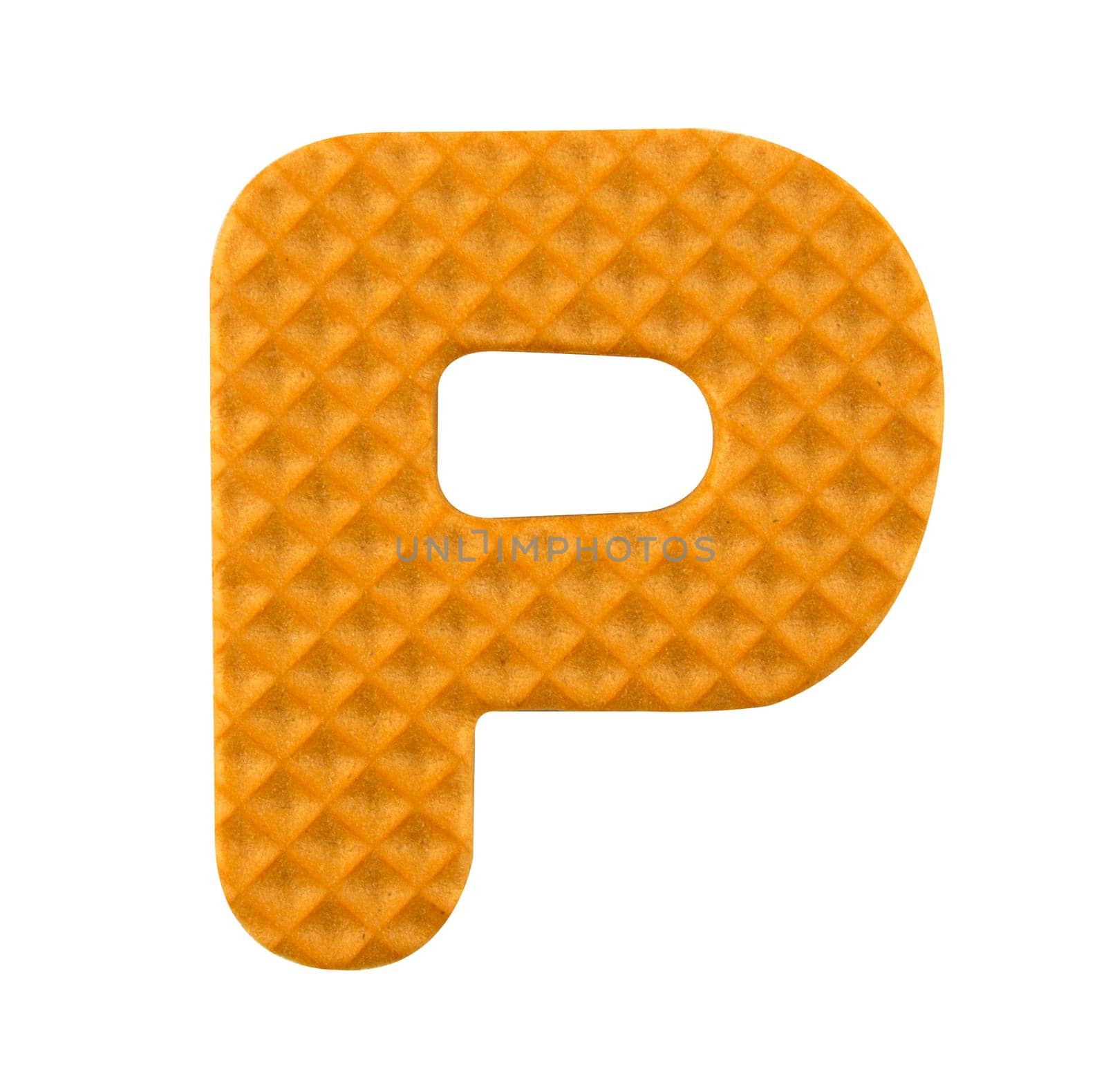 P letter, Alphabet isolated on white background , with clipping path.