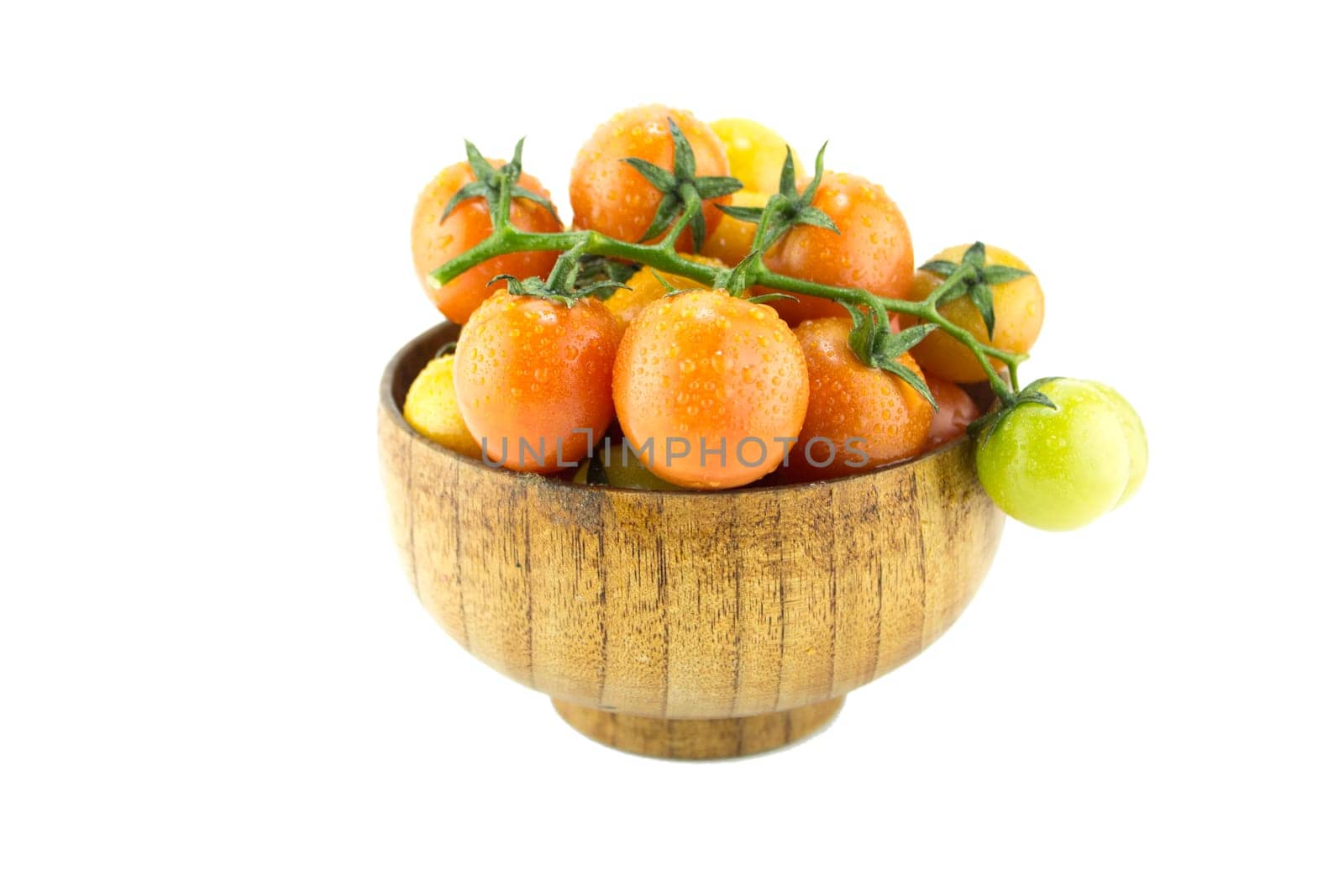 fresh cherry tomatoes with water drops. (clipping work path included)