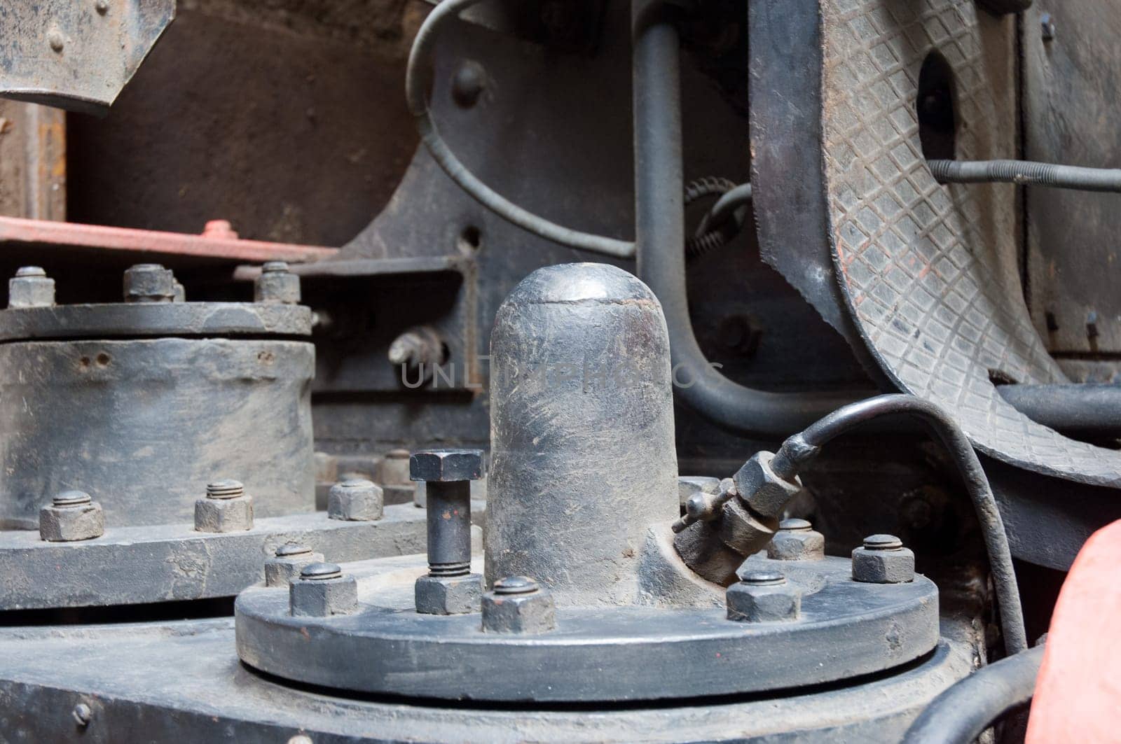 Air pump of brake system on old train