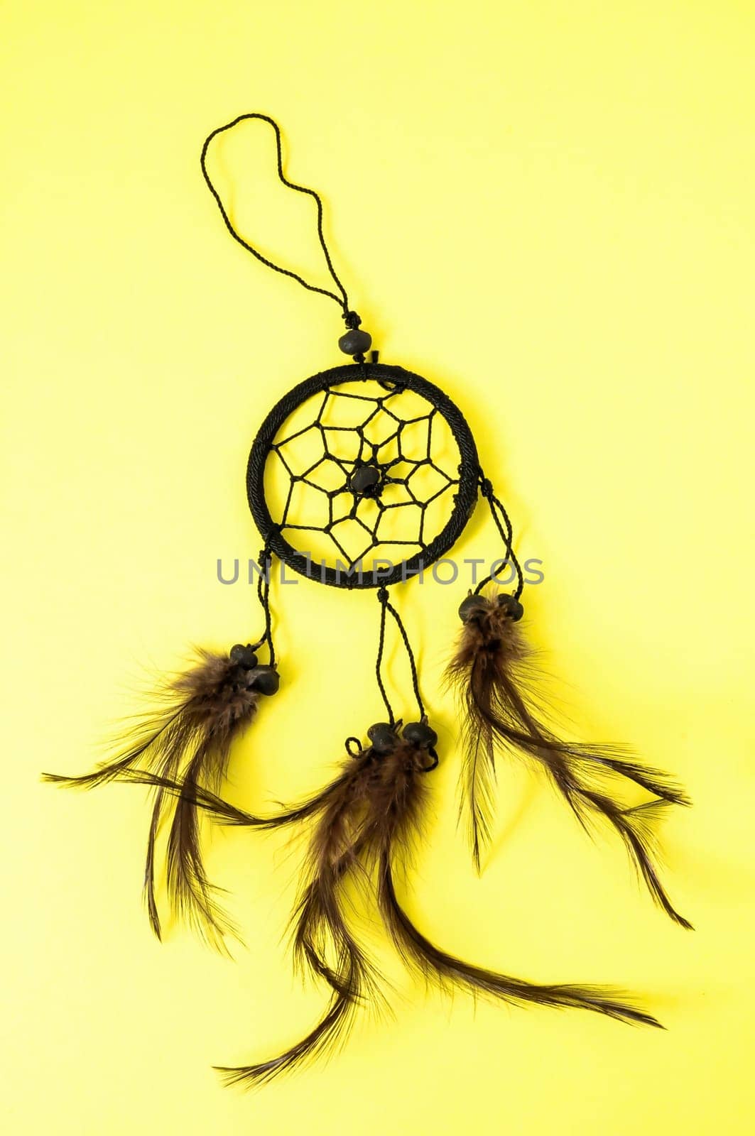 Typical Indian Dreamcatcher on a Colored Background