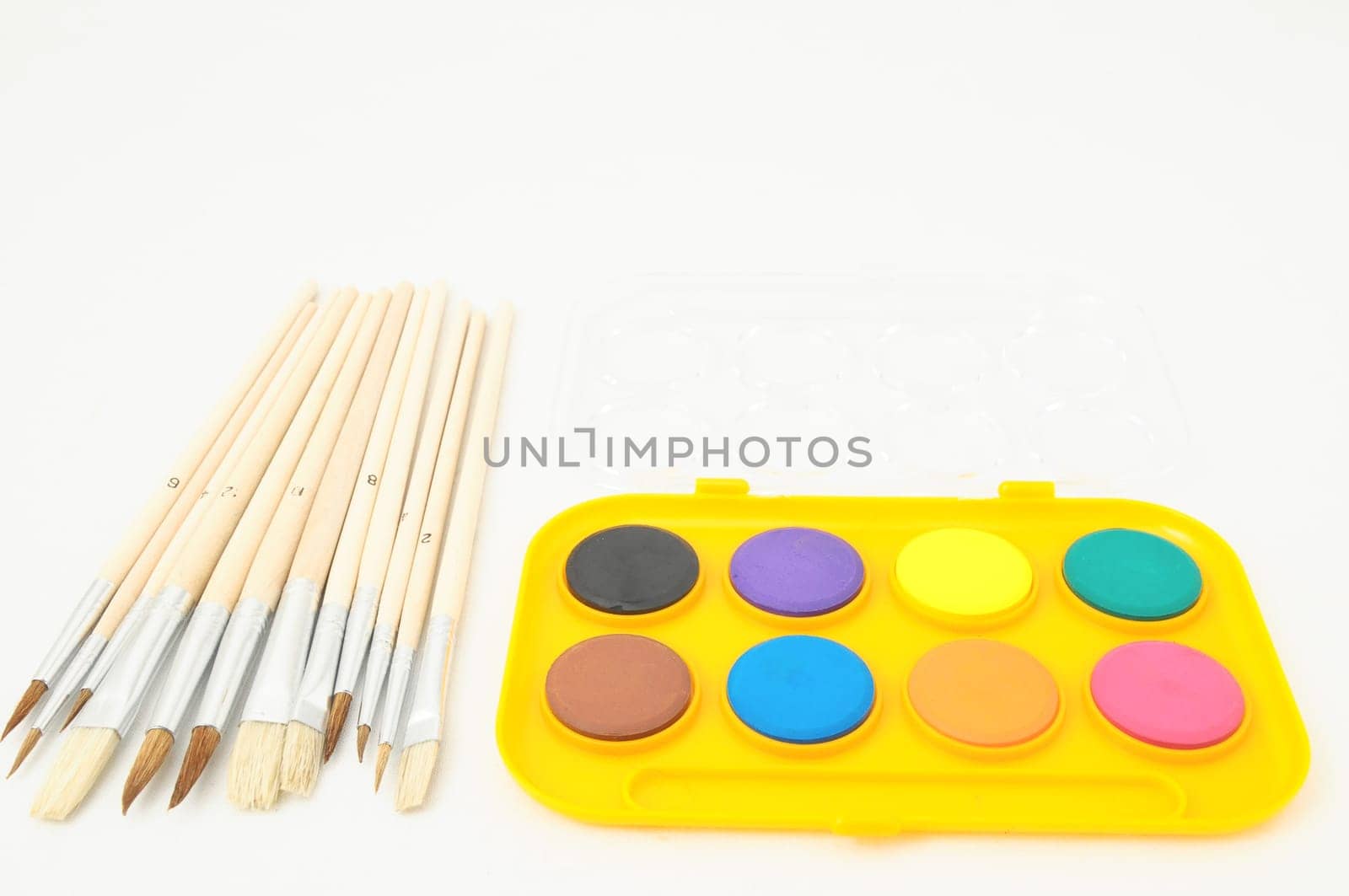 Yellow Watercolor New Set on a White Background