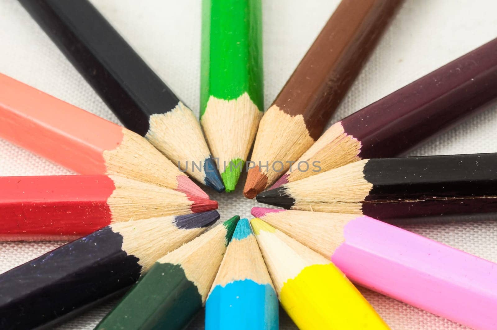 New Pencils Textured Set on a White Background