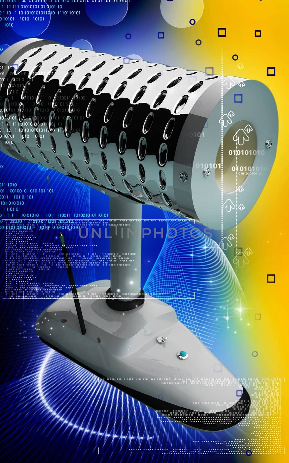 Digital illustration of Dental implant in colour background