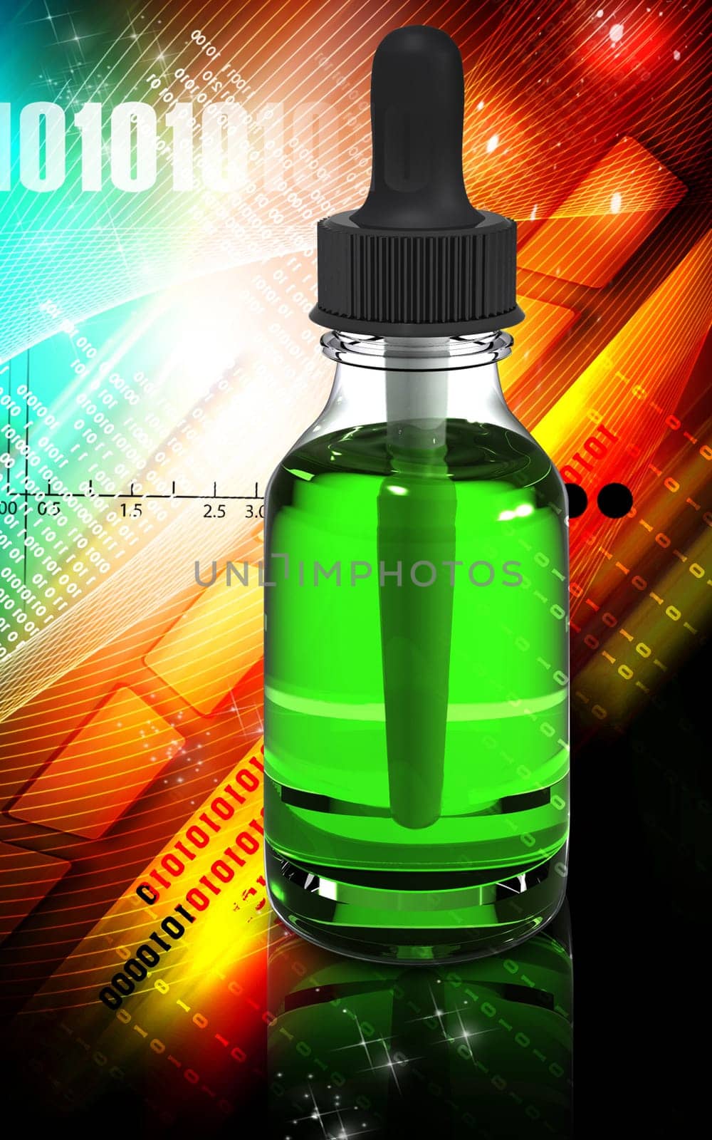 Digital illustration of medicine in colour background