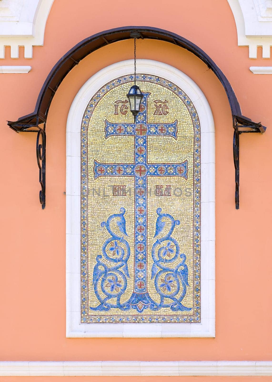 Mosaic on the Temple in Honor of Lord's Transformation. Kaluga region. Russia