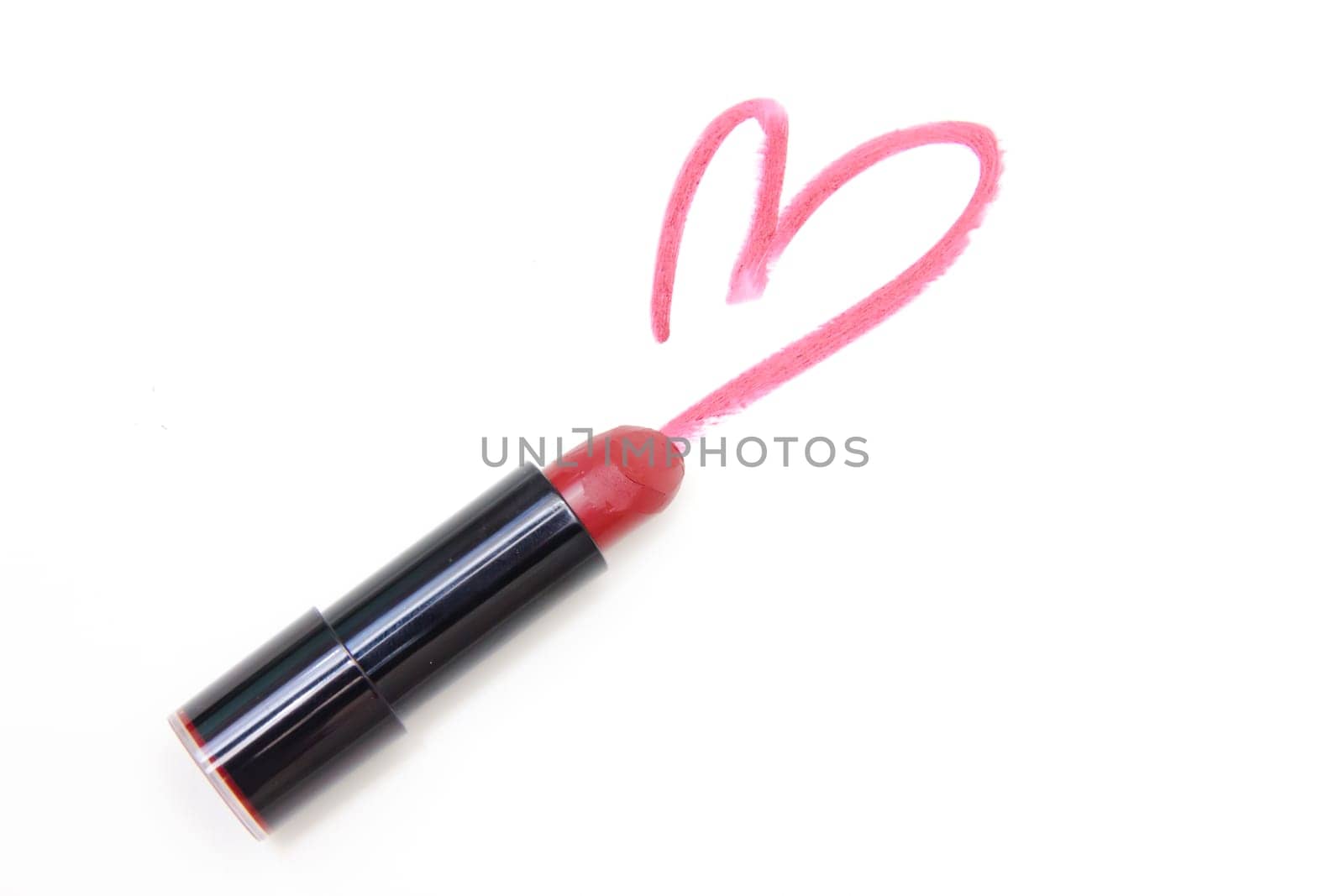 Heart drawn with pink lipstick