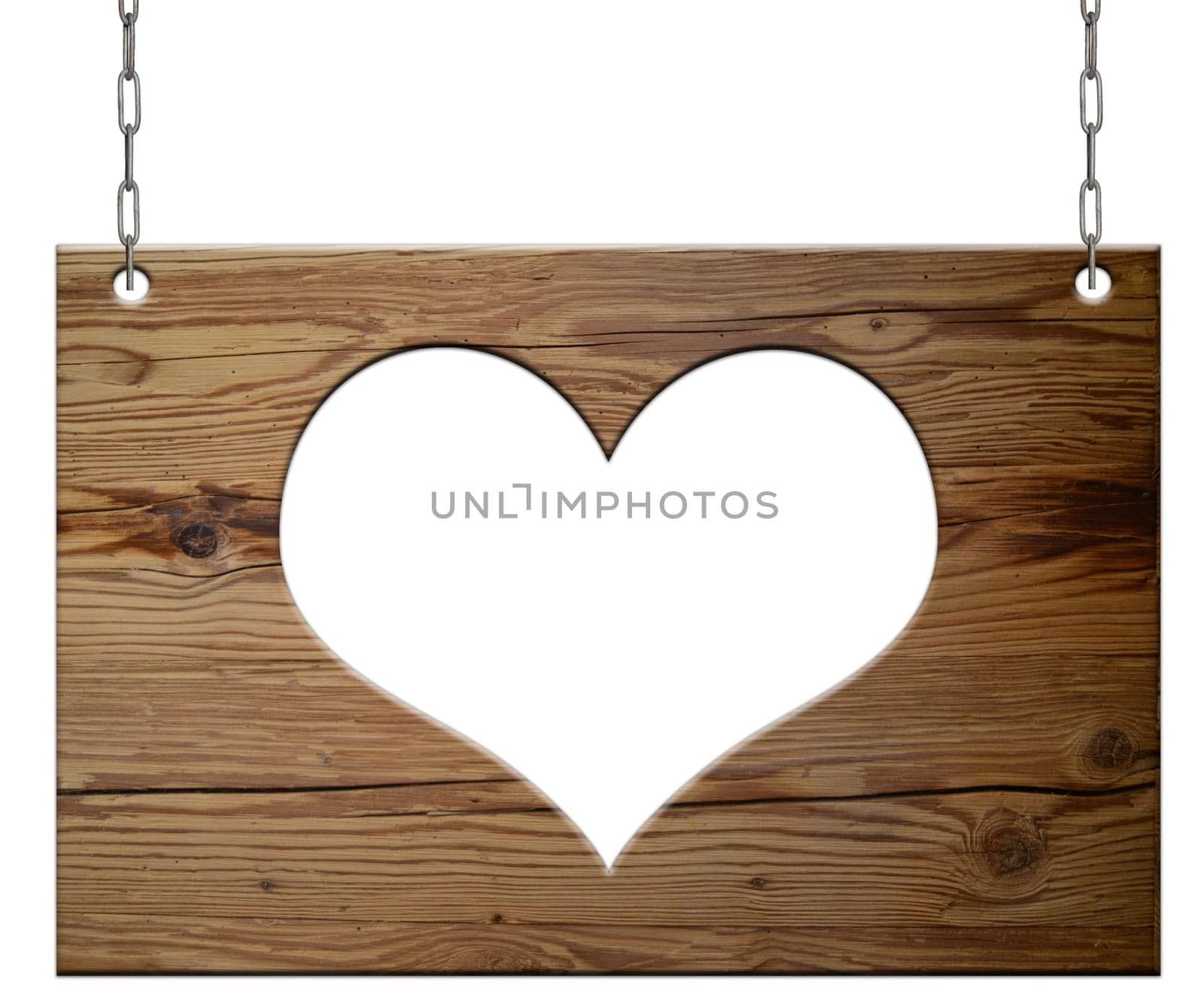 Wooden heart shield