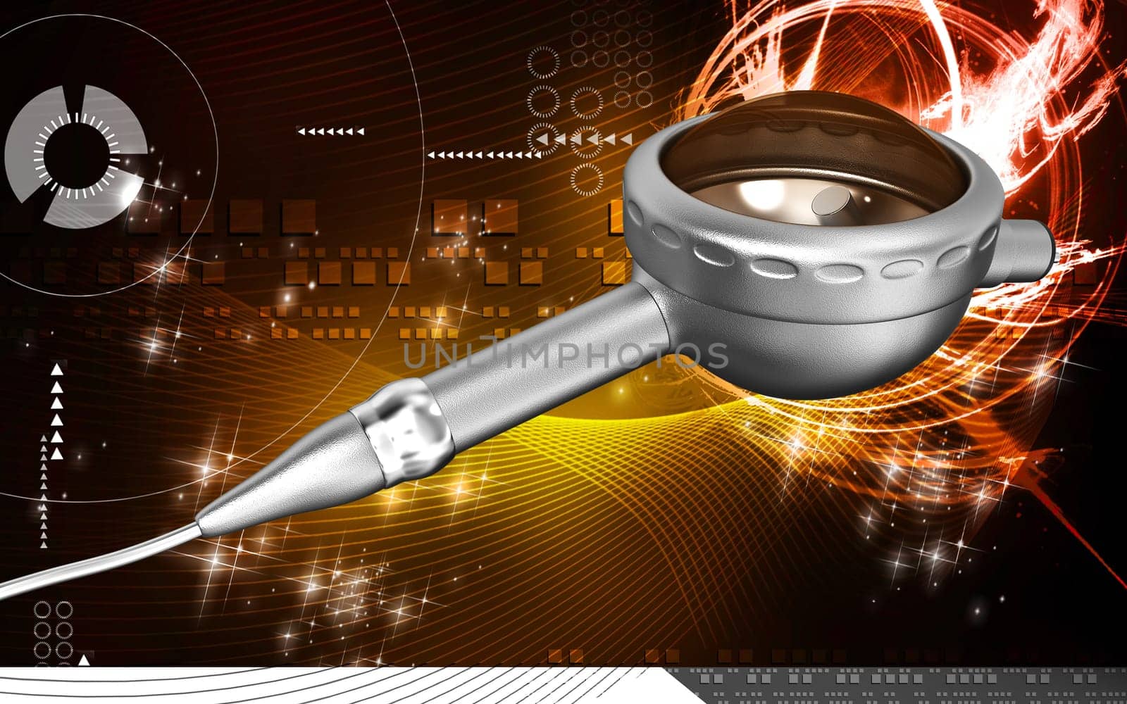 Digital illustration of Micro motor dental polisher in colour background