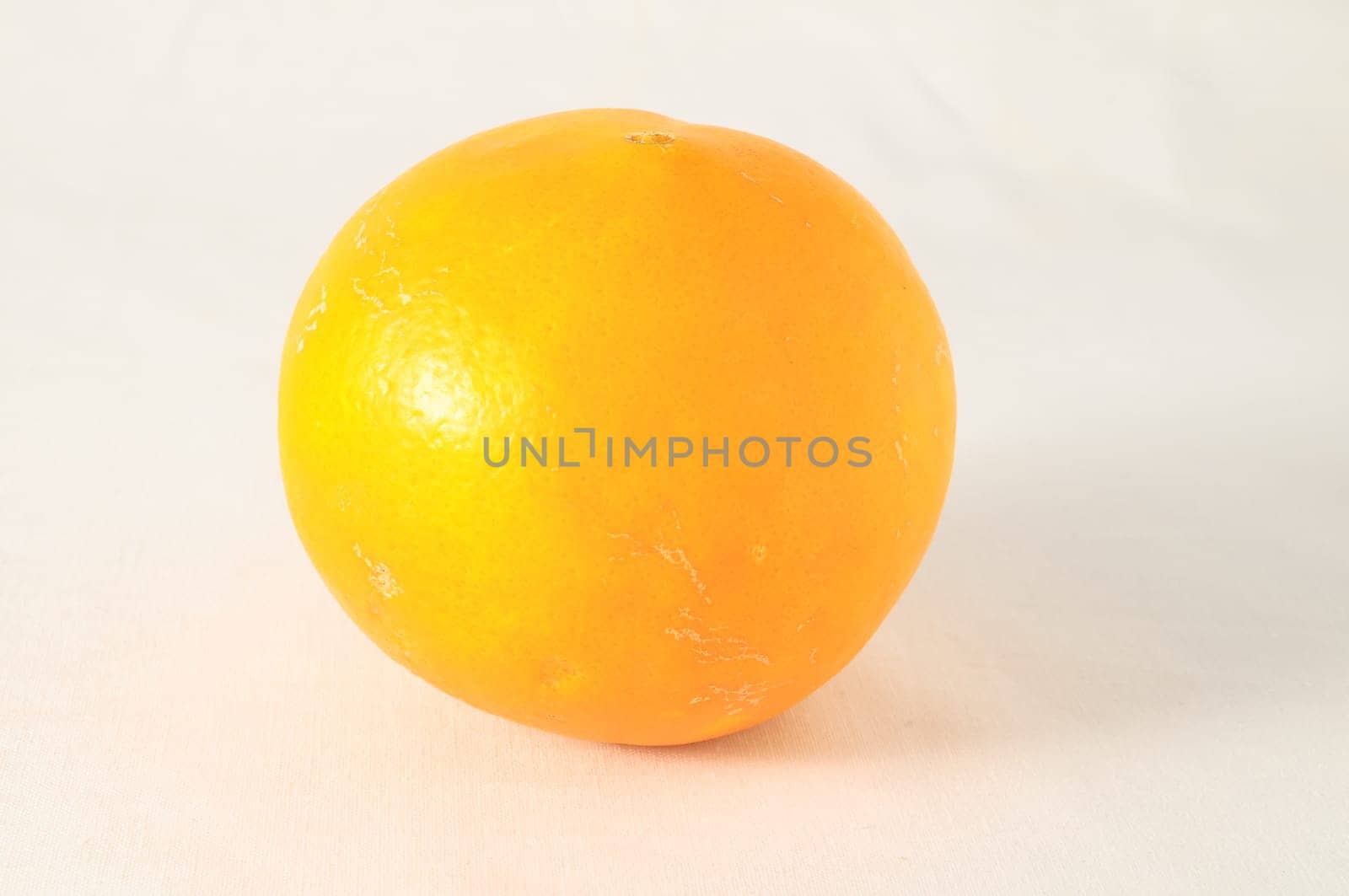 Very Ripe Healthy Orange on a White Background
