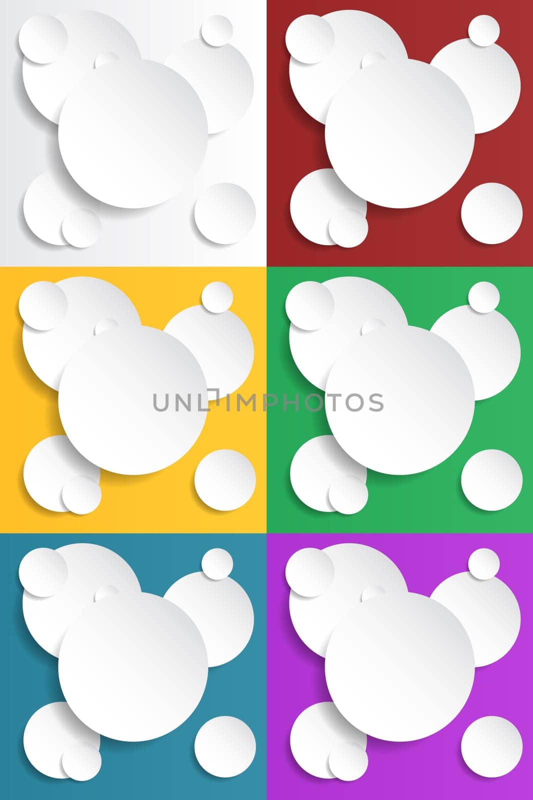 Abstract Paper Circles Background Set