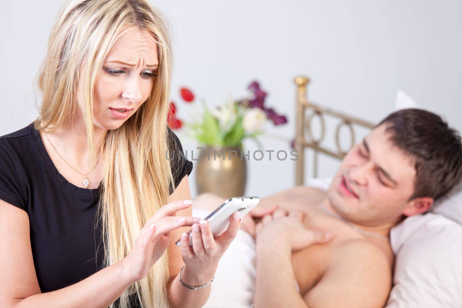 Panic emergency call for a sick man