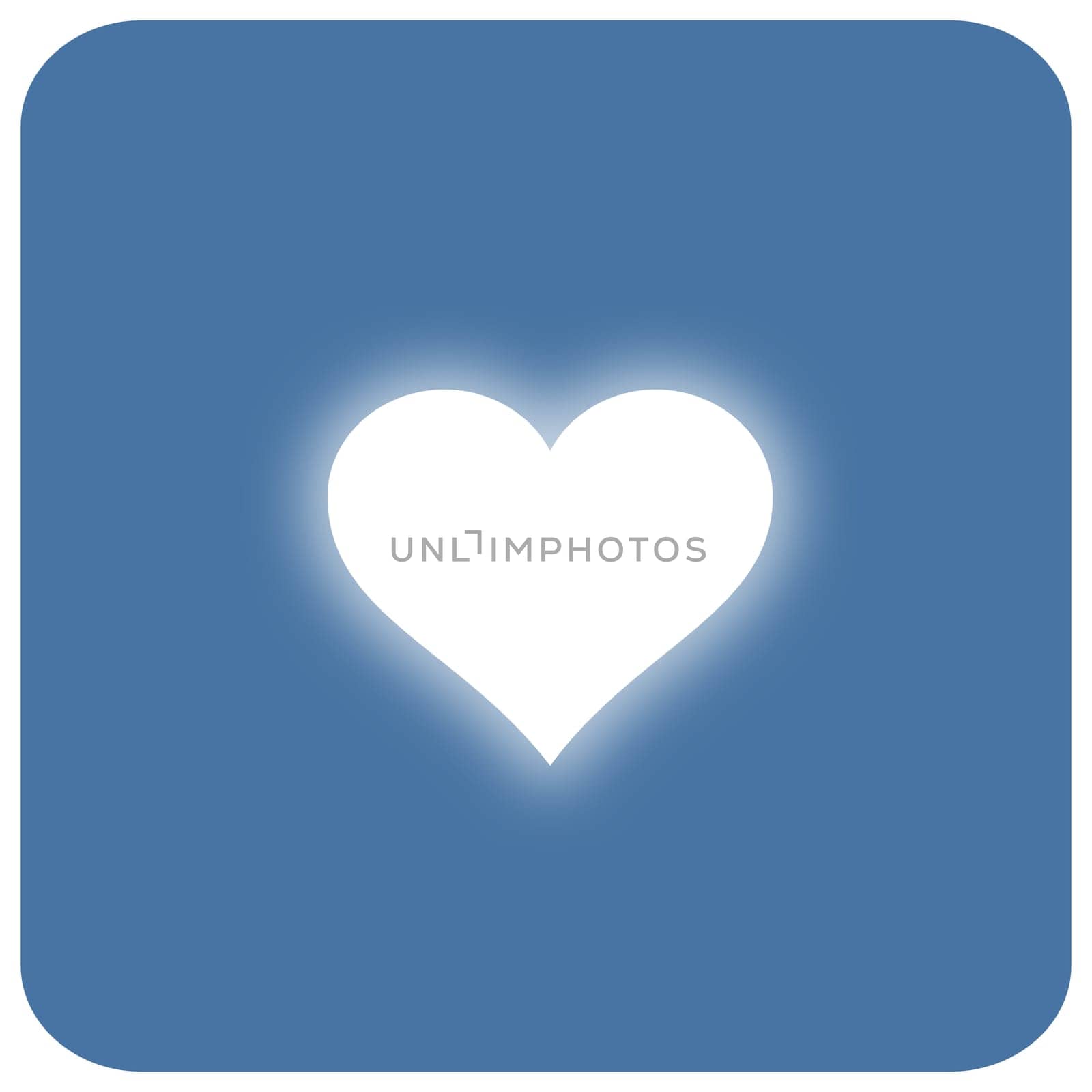 Heart shinning in light. Simple flat design.