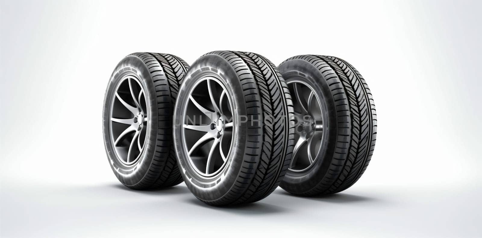 tire tyre isolated rubber wheel auto object shop automobile car background. Generative AI. by Vichizh