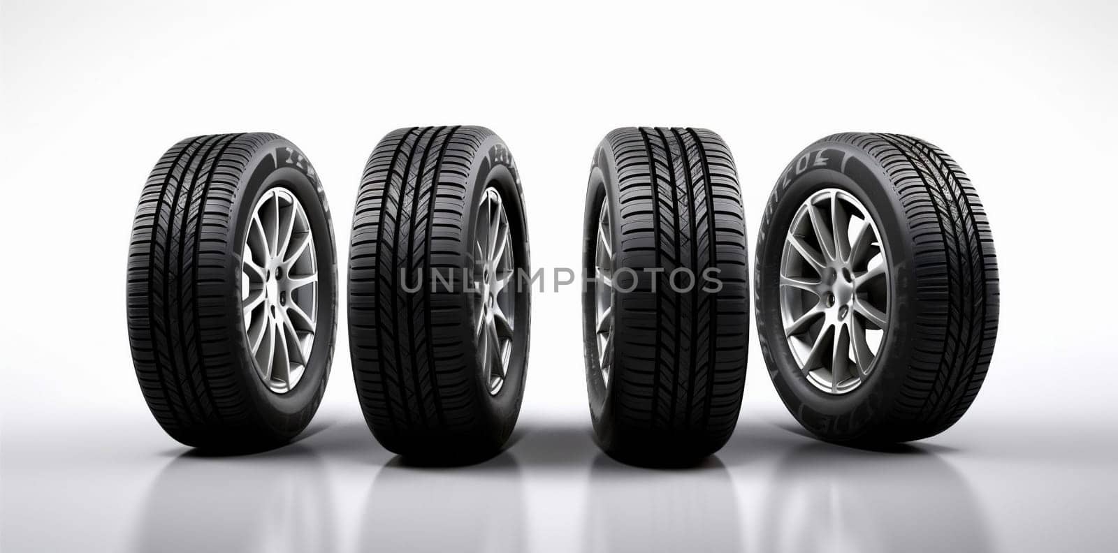 auto rubber background wheel black automobile object tyre tire car isolated. Generative AI. by Vichizh