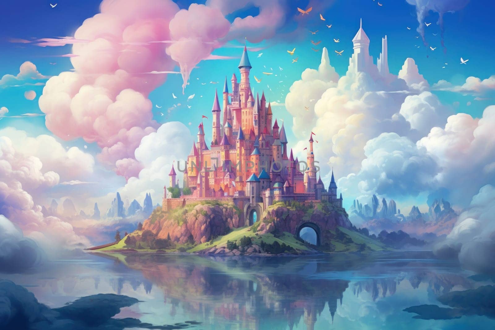 In the realm of fantasy, whimsical cloud castles grace the skies, defying gravity and capturing the imagination of dreamers.