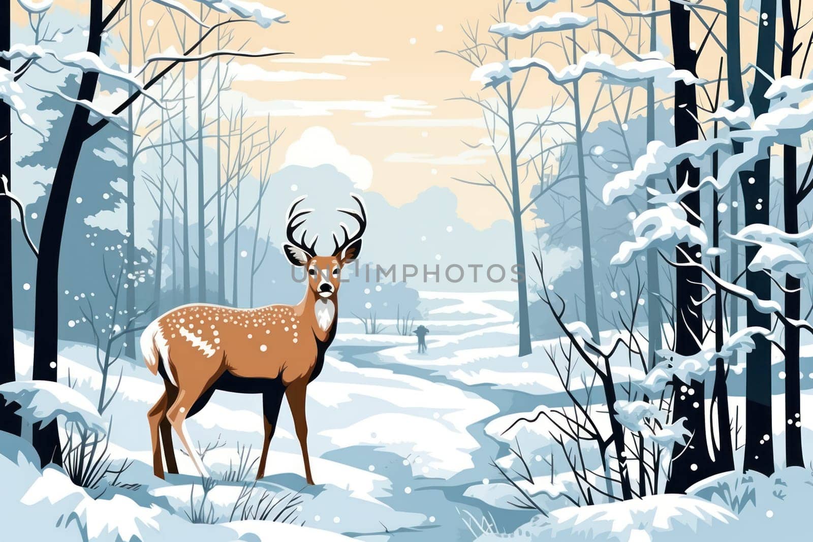 Wildlife in Winter - Generative AI by Sidewaypics