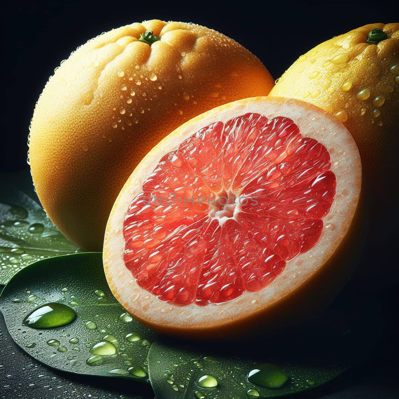 Beautiful picture with water drops, fruits. High quality photo