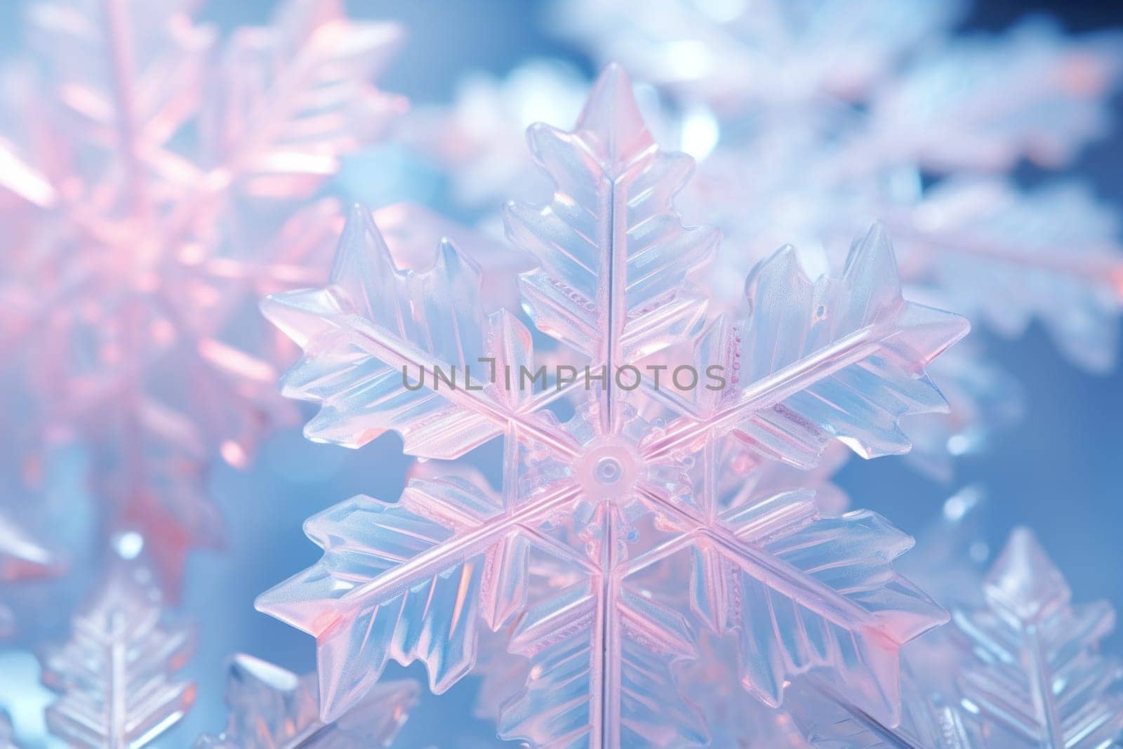 An artistic masterpiece showcasing the exquisite details and singular beauty of individual snowflakes, captured through the lens of macro photography, unraveling their complex, one-of-a-kind designs.
