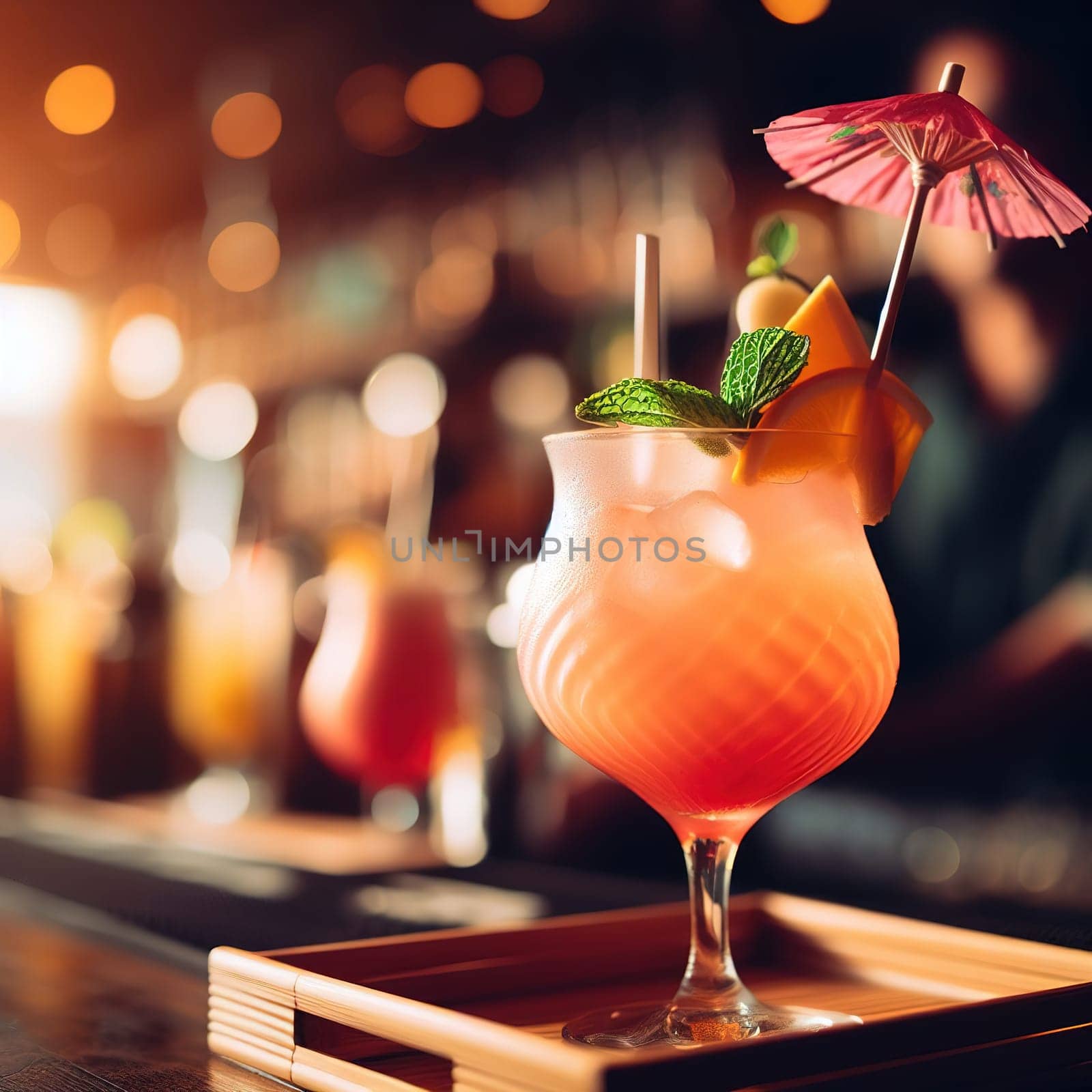 A beautiful picture of a refreshing cocktail. Generative AI. High quality illustration