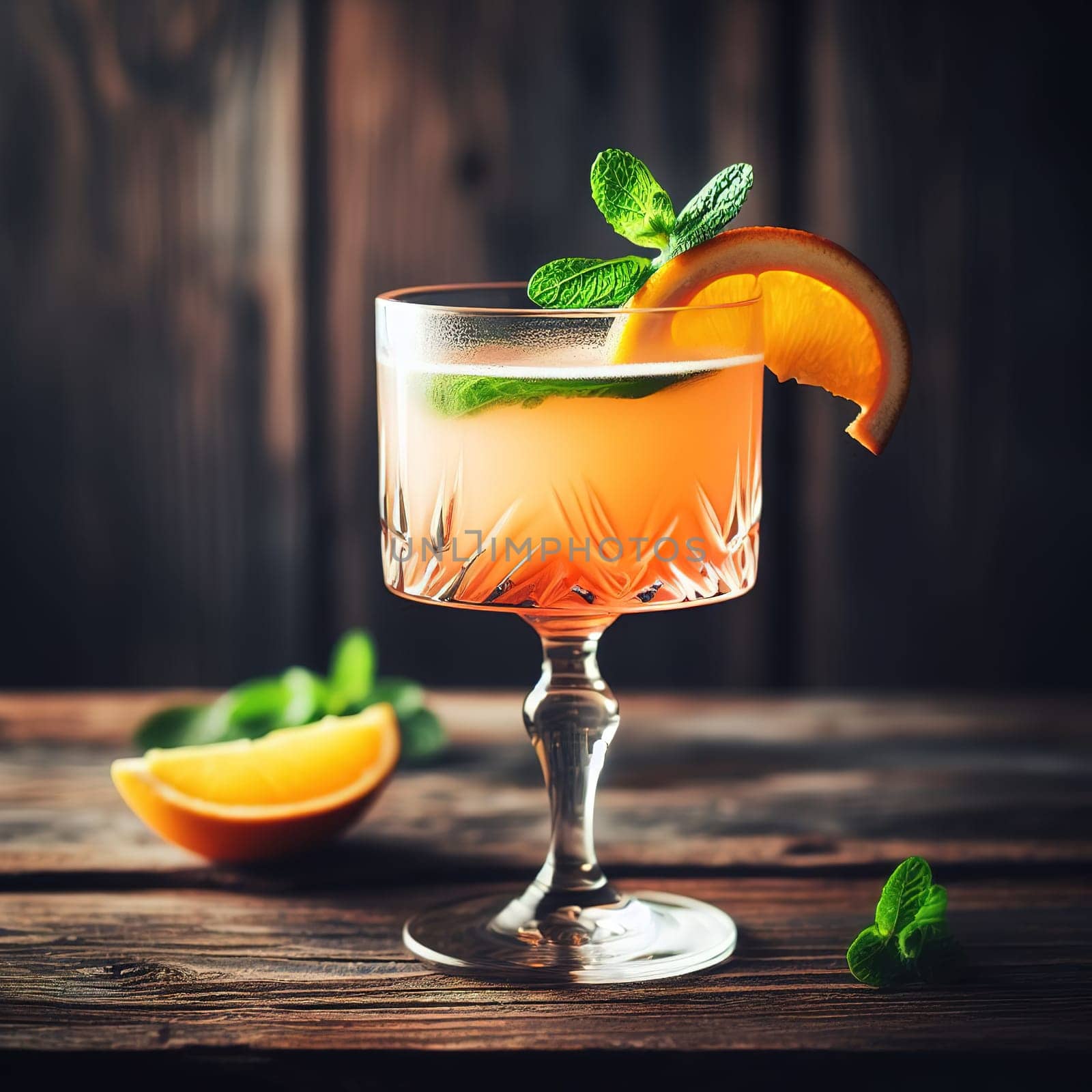 A beautiful picture of a refreshing cocktail. Generative AI. High quality illustration