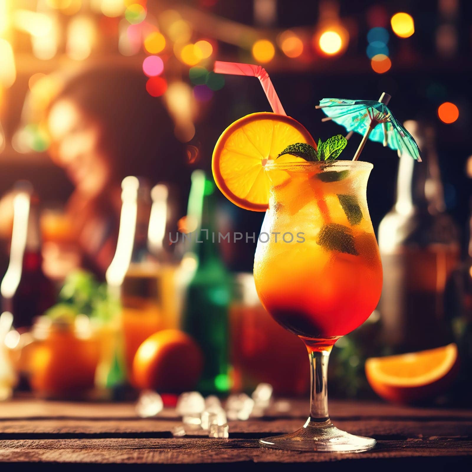 A beautiful picture of a refreshing cocktail. Generative AI. High quality illustration