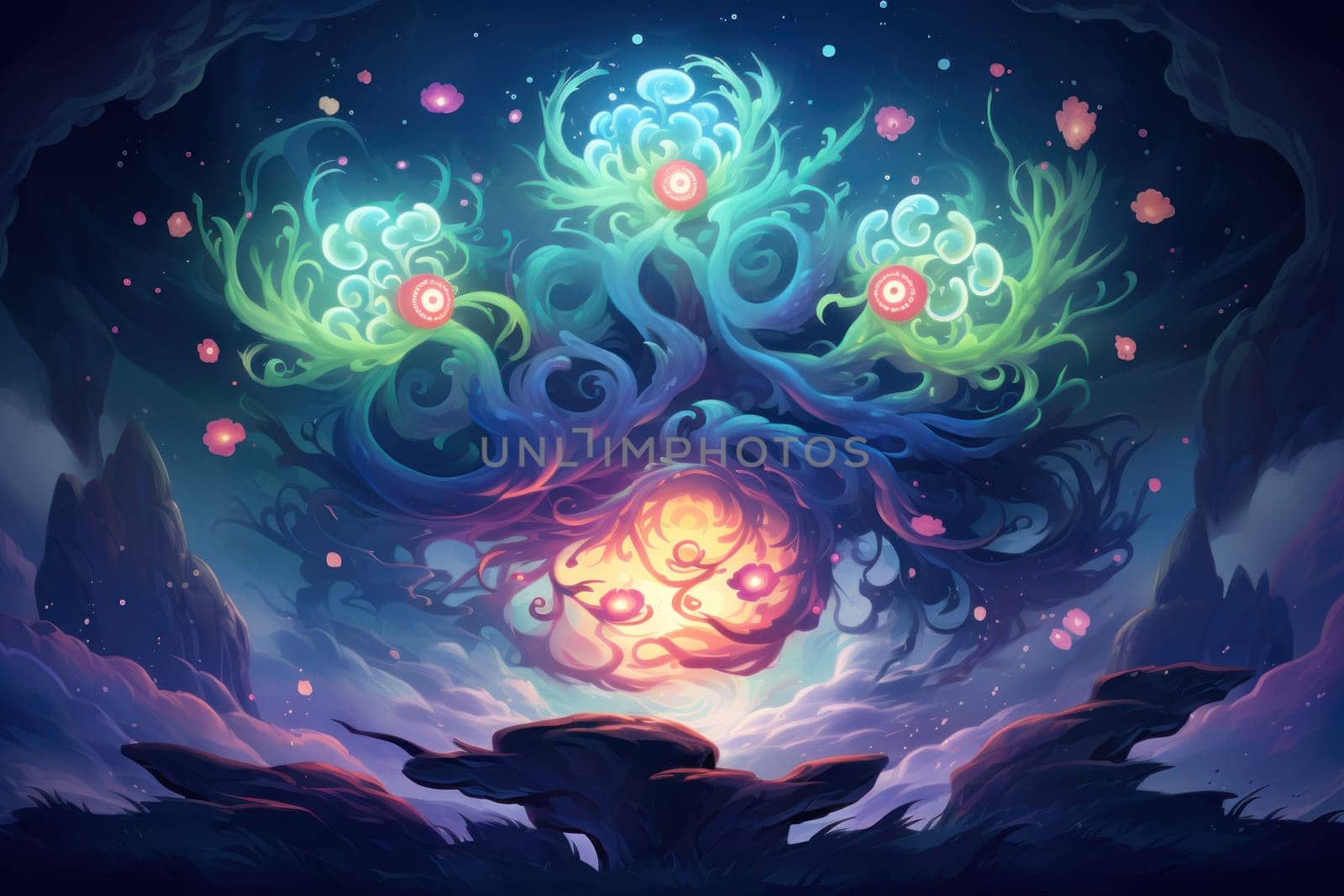 In the realm of fantasy, whirling vortex elementals manifest, harnessing their elemental prowess to conjure powerful storms.