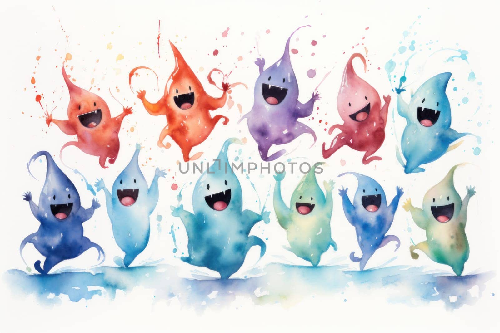 A whimsical portrayal of mischievous laughter sprites, their infectious joy and mirth radiating as they frolic through enchanted meadows.