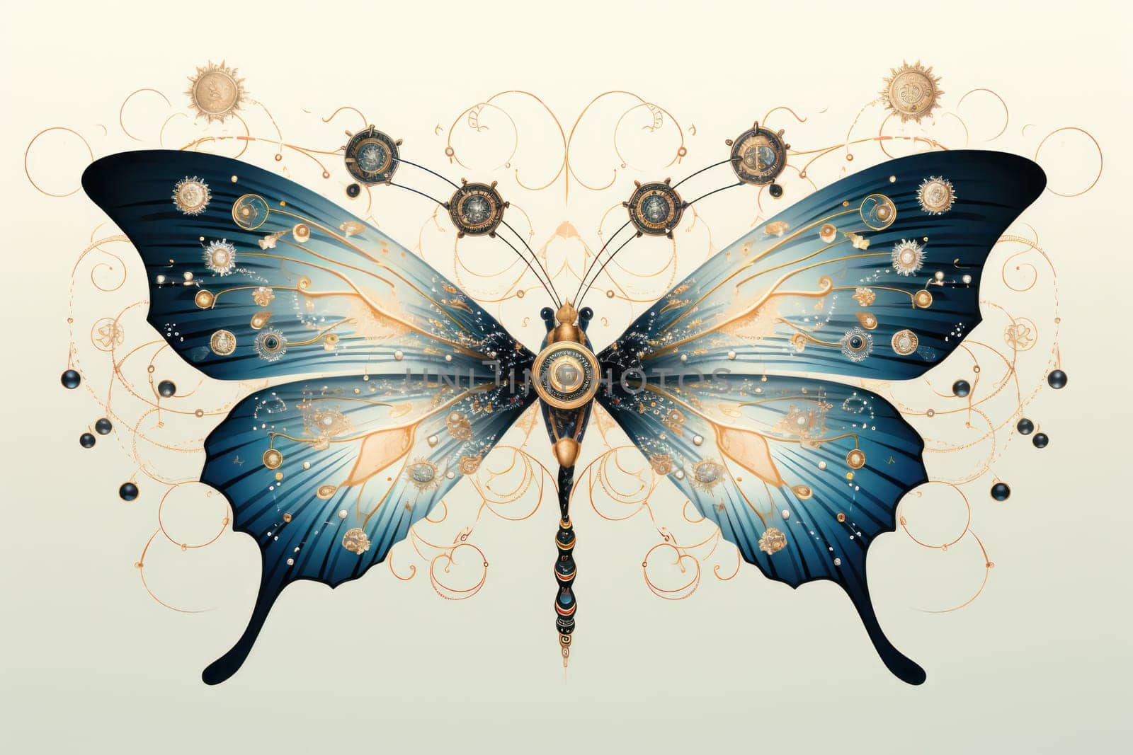 An enchanting portrayal of ethereal clockwork butterflies, fluttering gracefully with intricate precision, each adorned with intricate gears and delicate wings that shimmer with fantastical hues.