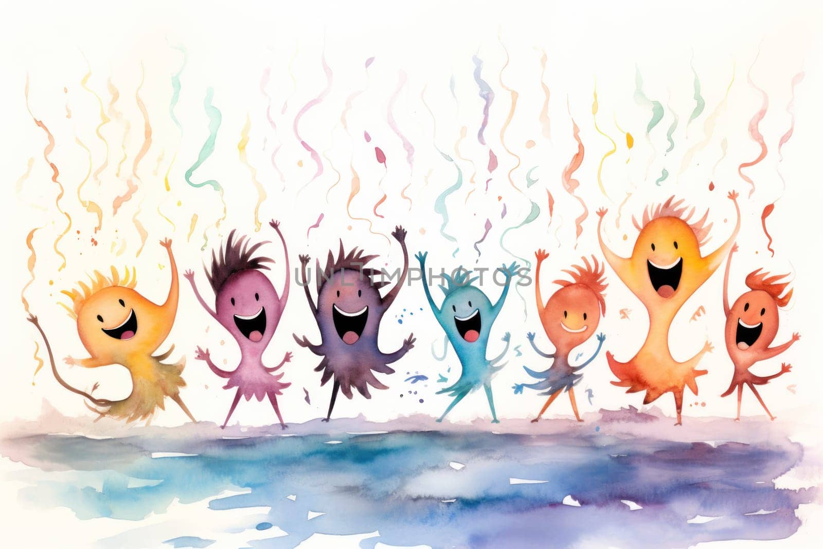 A whimsical portrayal of mischievous laughter sprites, their infectious joy and mirth radiating as they frolic through enchanted meadows.