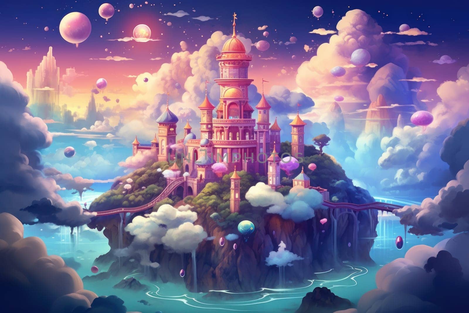 In the realm of fantasy, whimsical cloud castles grace the skies, defying gravity and capturing the imagination of dreamers.