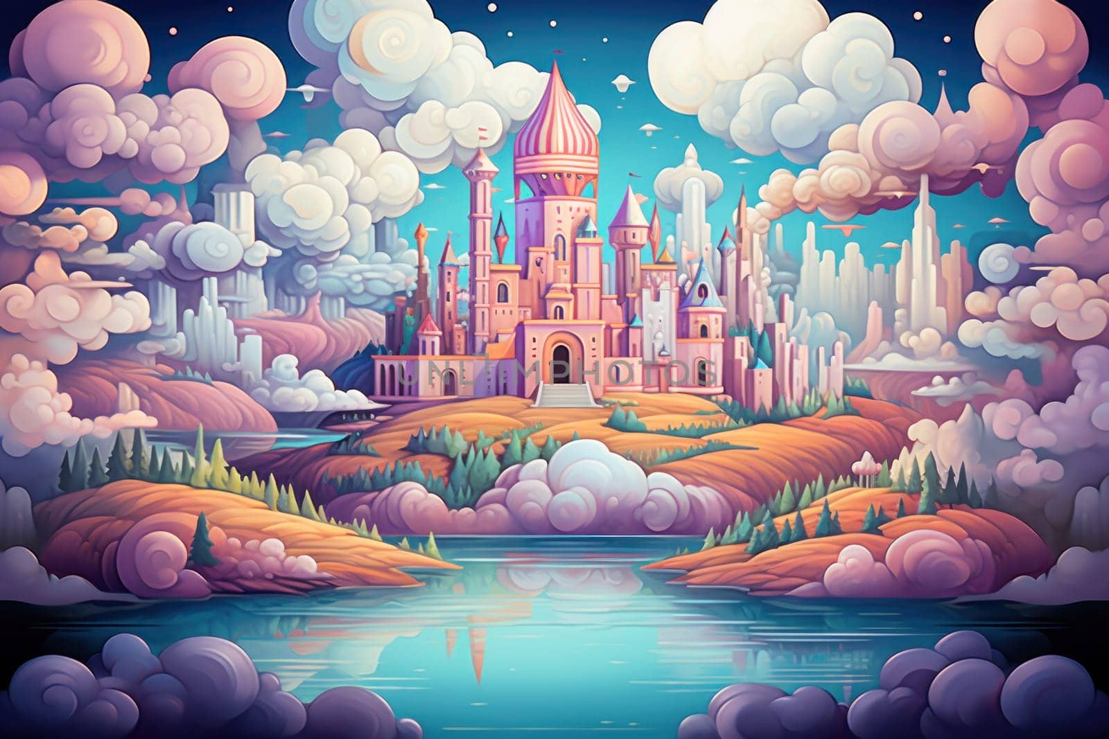 In the realm of fantasy, whimsical cloud castles grace the skies, defying gravity and capturing the imagination of dreamers.