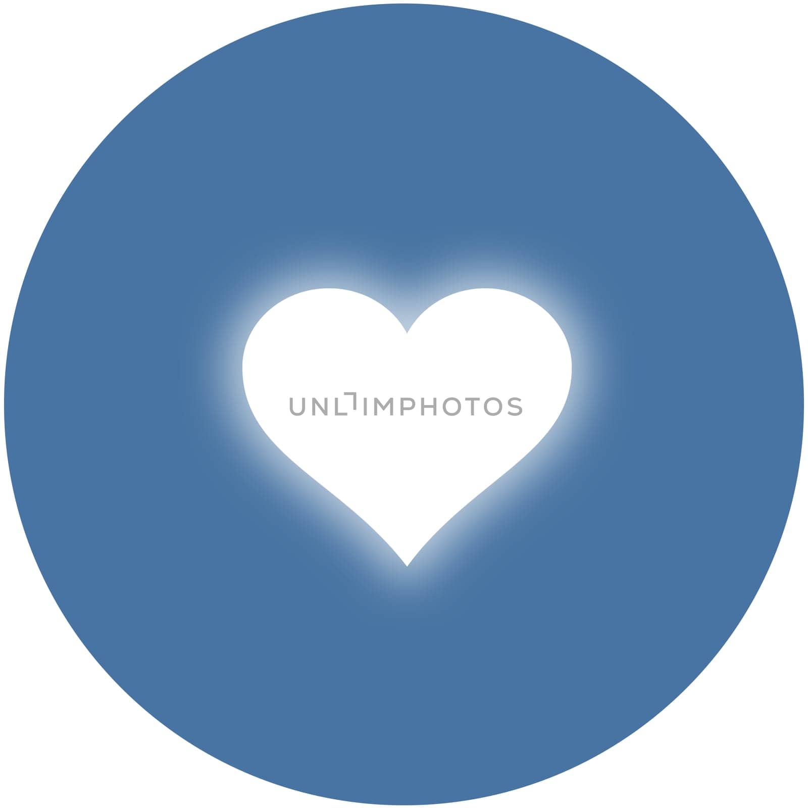 Heart shinning in light. Simple flat design.