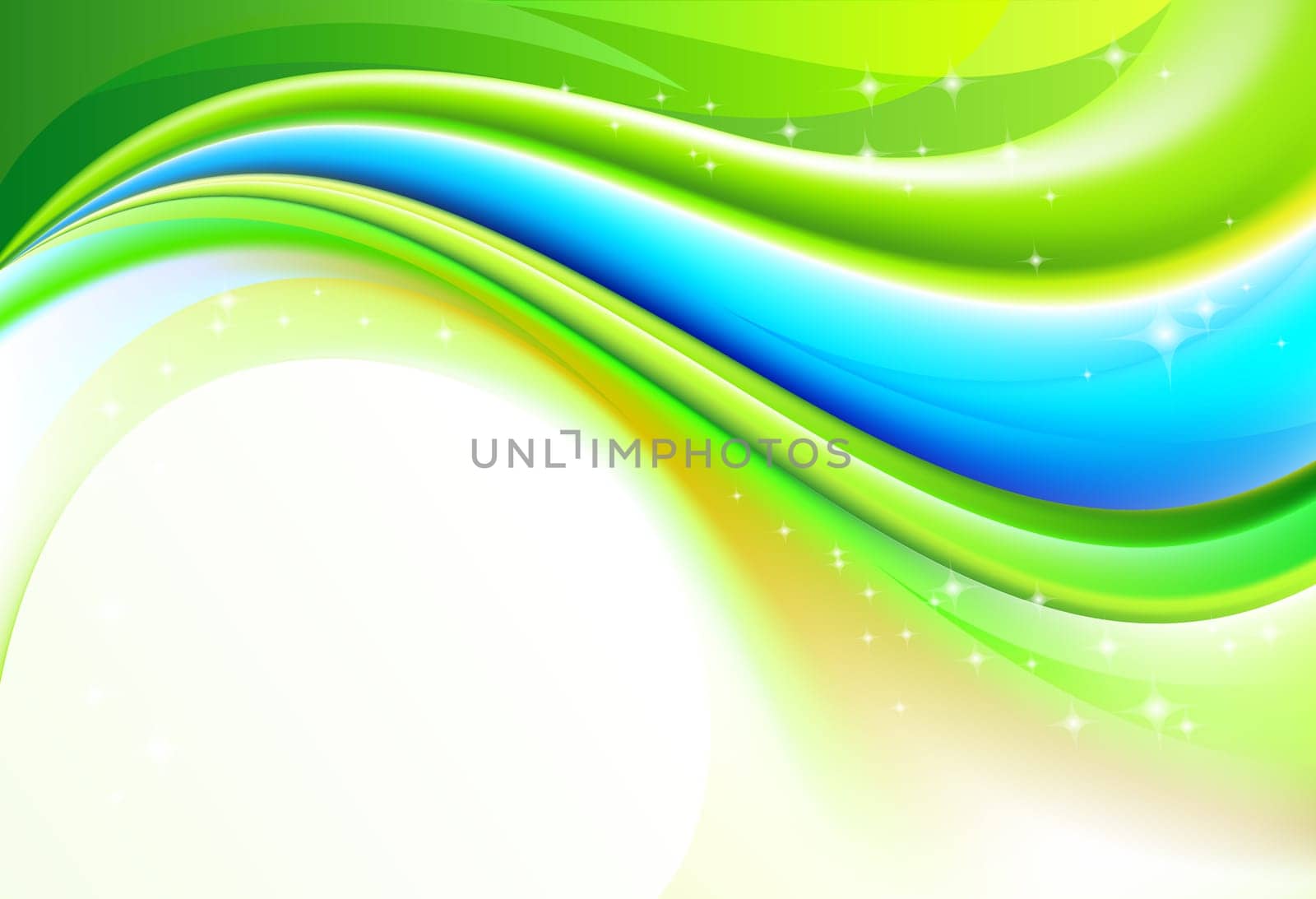 Abstract background with colorful curved elements and blank space
