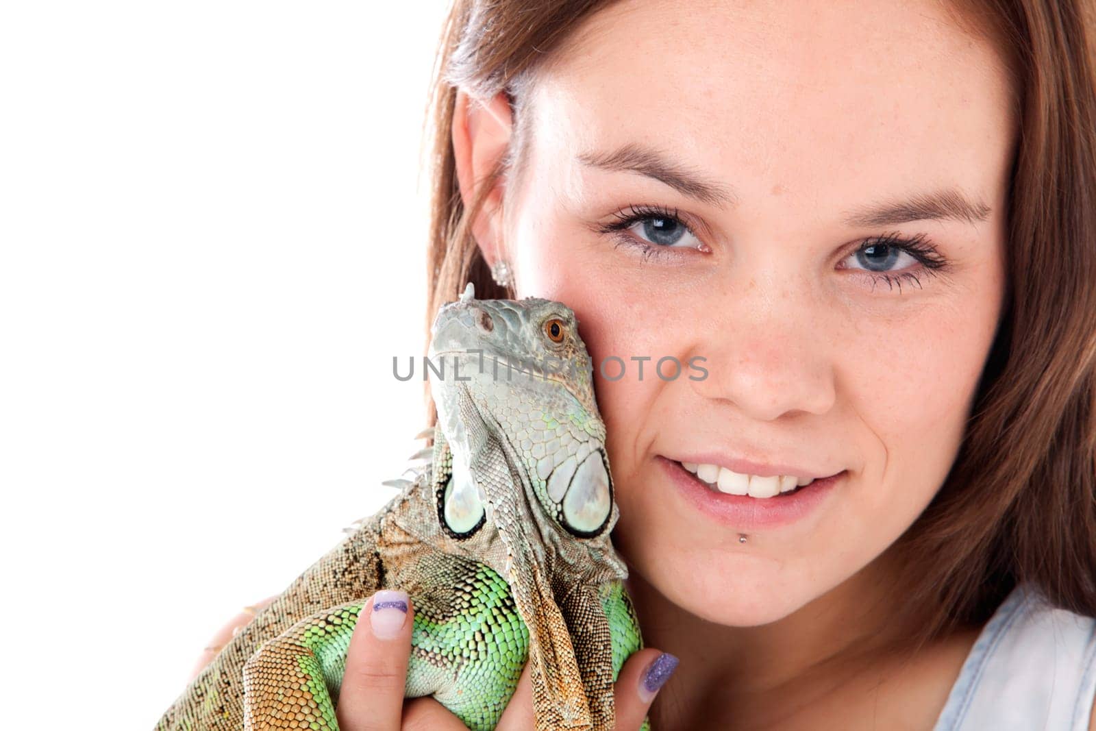 Young adults in a white studio having fun