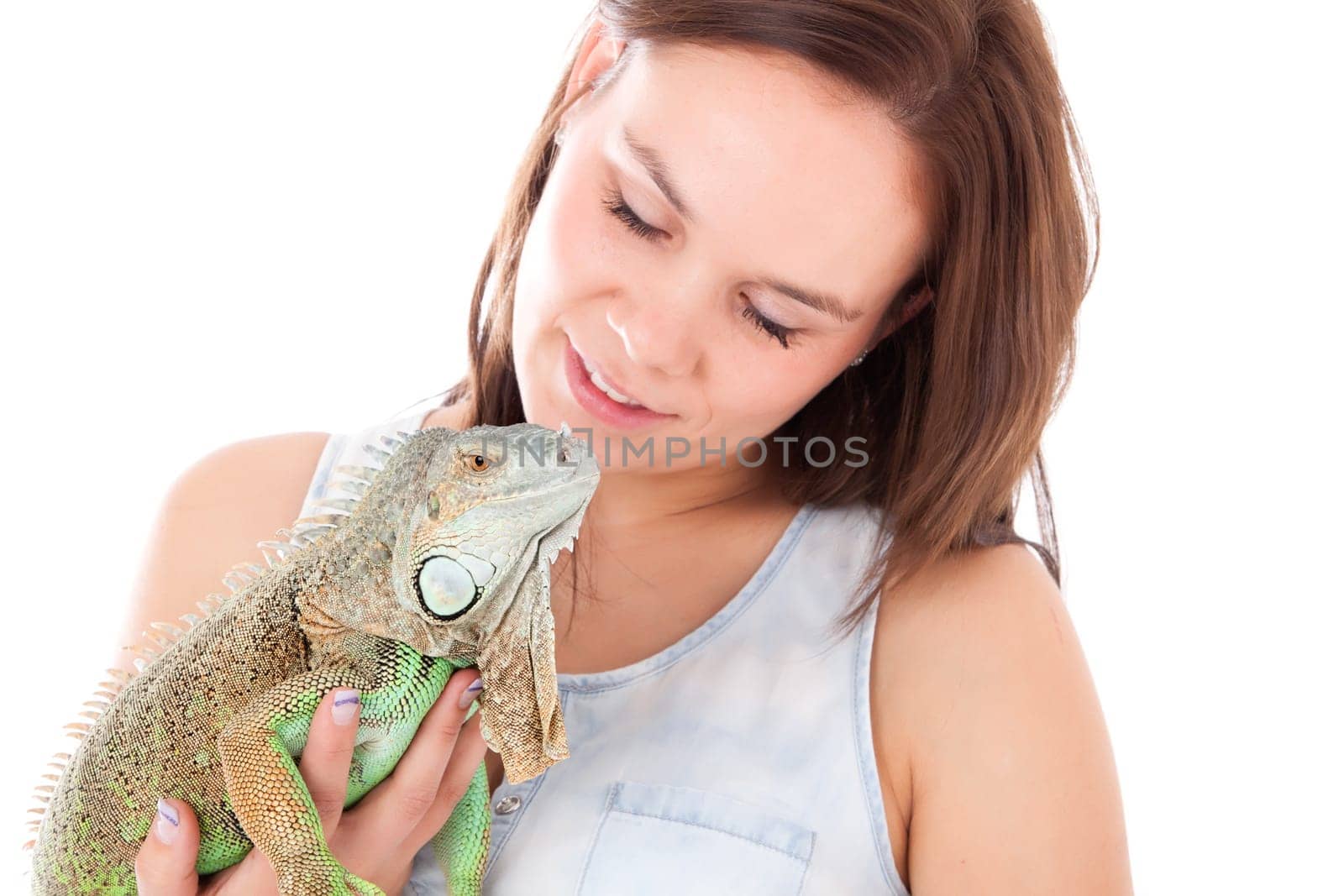 Young adults in a white studio having fun