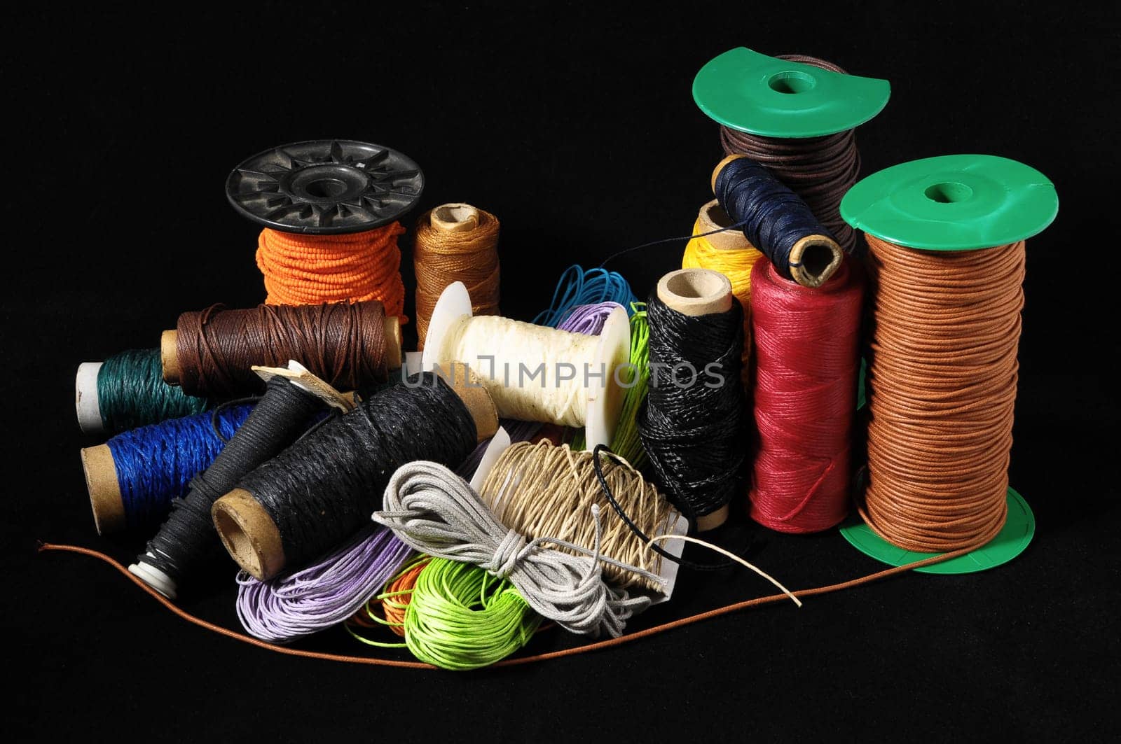 Roll of Twine isolated on a Black Background
