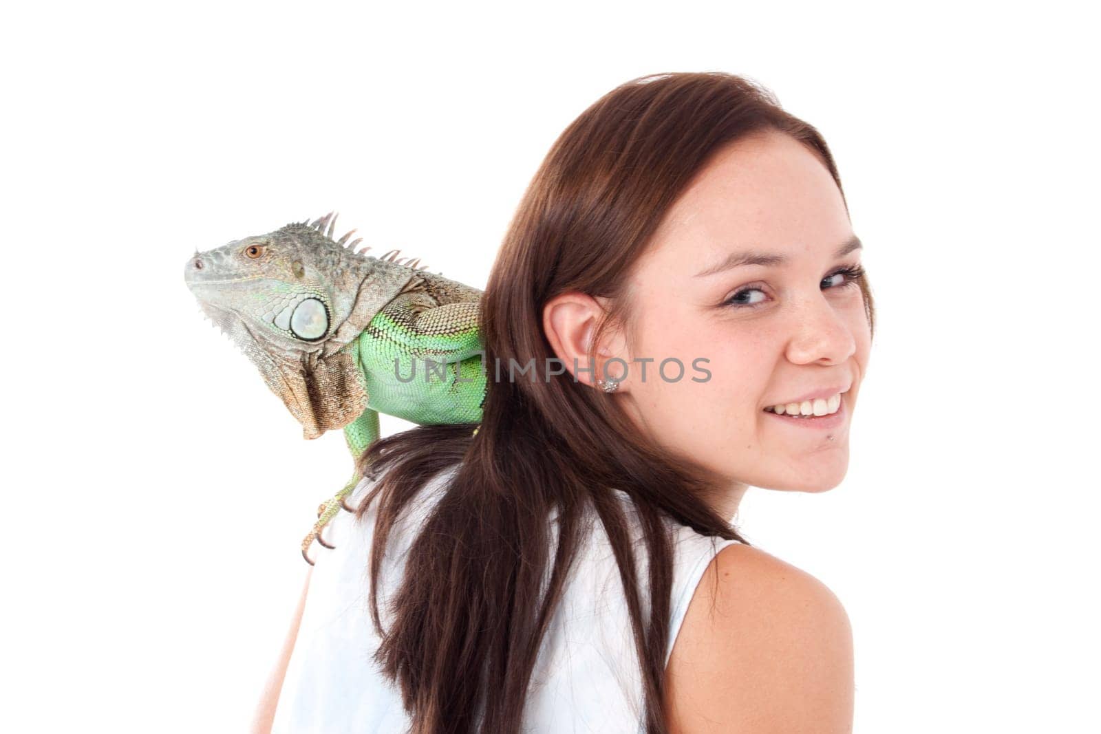 Young adults in a white studio having fun